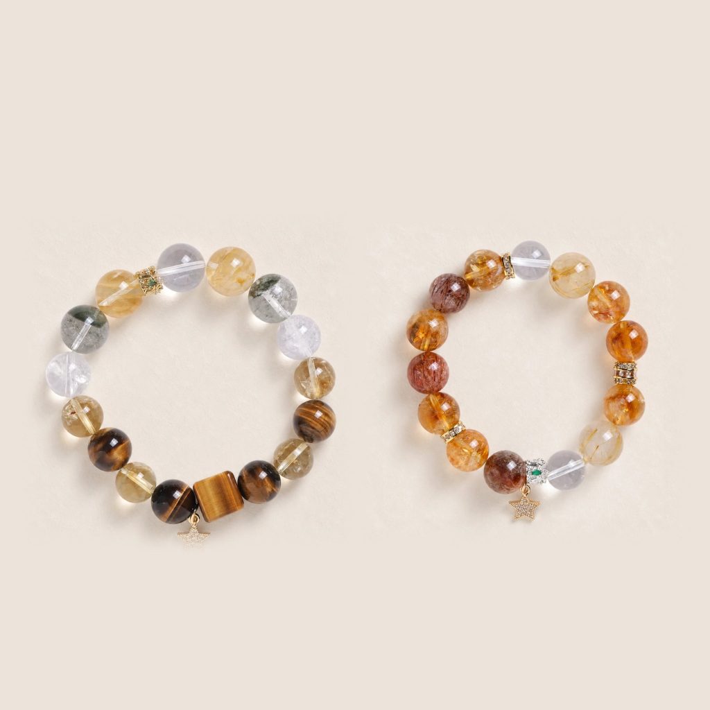 King & Queen of Pentacles | Crystal Bracelet Pair